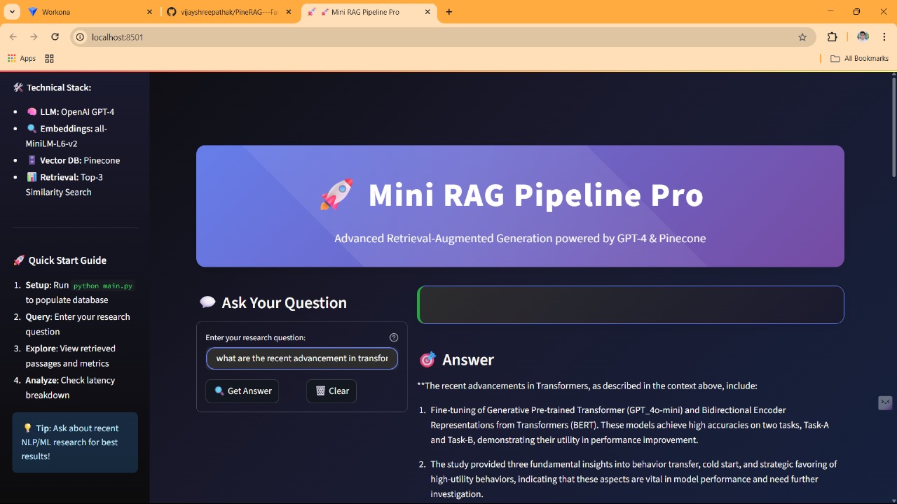 PineRAG — application screenshot