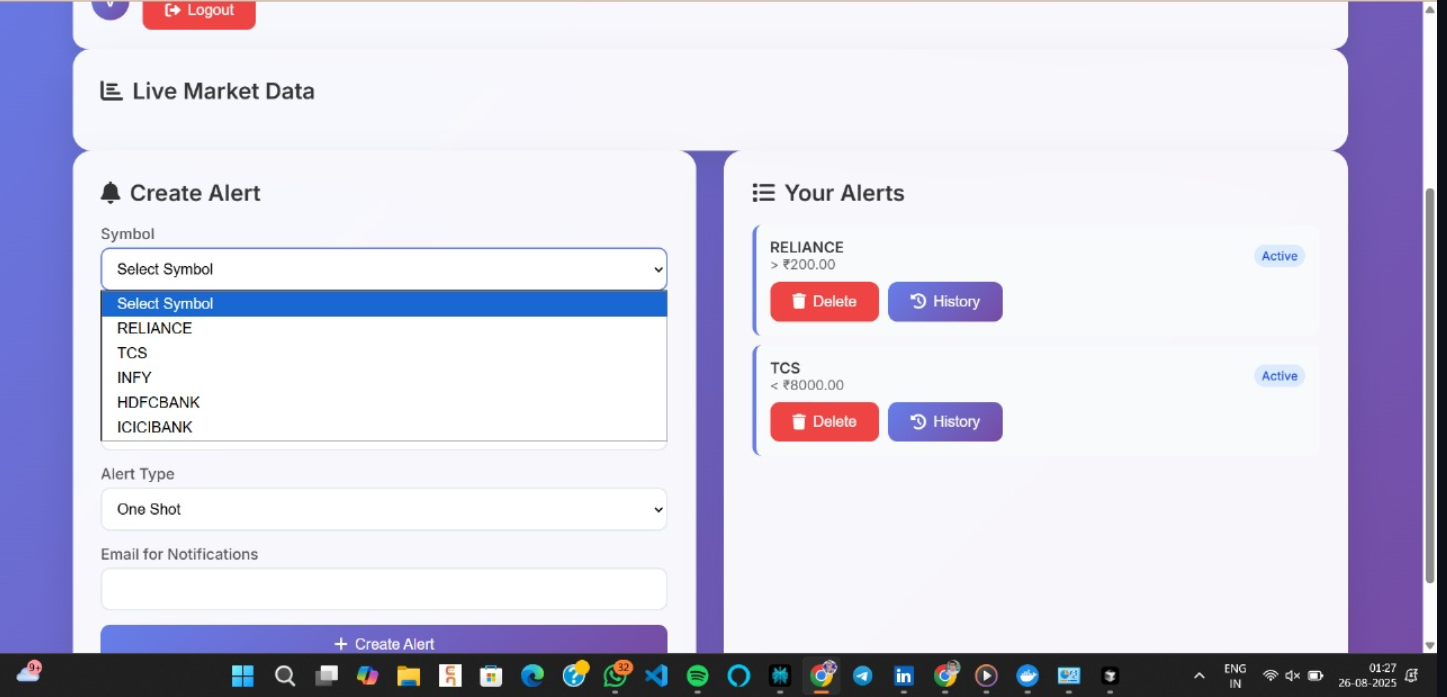 QuantAlert — application screenshot